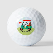 Dames Gepersonaliseerde Golf Cart Clubs Naam Golf Golfballen (Voorkant)