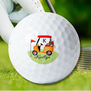 Dames Gepersonaliseerde Golf Cart Clubs Naam Golf Golfballen
