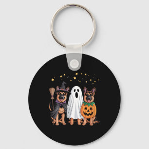 Dames Ghost Witch Pompoen Duitse Herdershond Sleutelhanger