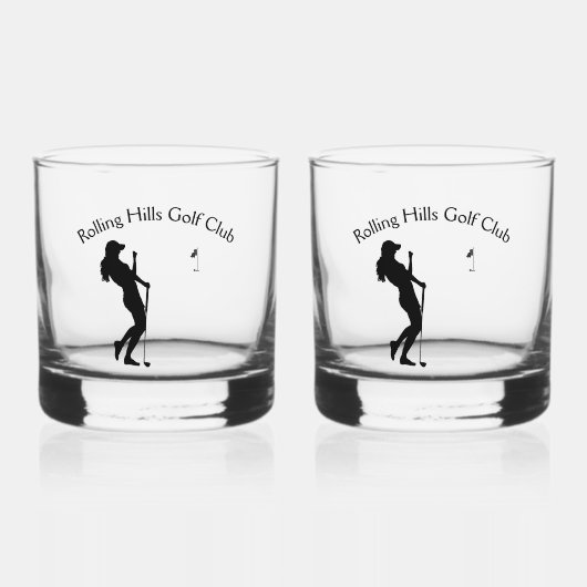 Dames Golf Hole in één persoon Whisky Glas (Voorkant)