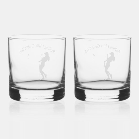 Dames Golf Hole in één persoon Whisky Glas (Achterkant)