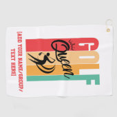 Dames GOLF KONINGIN Aangepaste naam golfhanddoek (Horizontaal)