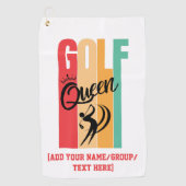 Dames GOLF KONINGIN Aangepaste naam golfhanddoek (Voorkant)