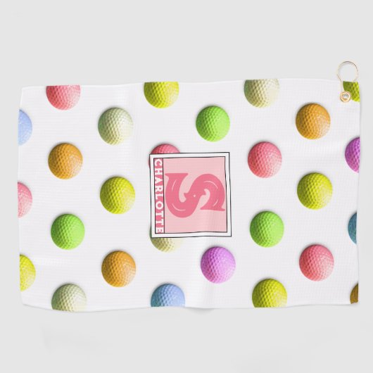Dames Golf Monogrammed Golf Serviette (Horizontal)