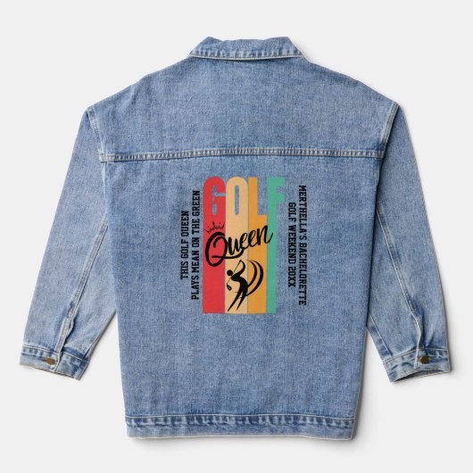 Dames GOLF QUEEN op maat Denim Jacket (Achterkant)