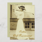 Dames Golf Toernoodoproepen Kaart (Voorkant / Achterkant)