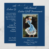 Dames Golf Toernoodoproepen Kaart (Voorkant / Achterkant)