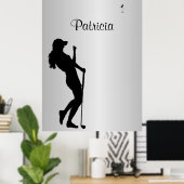 Dames Golfer Personal Poster (Thuiskantoor)