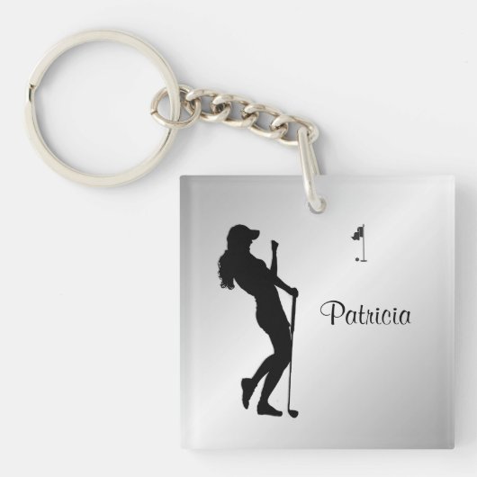 Dames Golfer Personal Sleutelhanger (Voorkant)