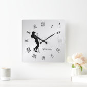 Dames Golfer Personal Square Wall klok (Huis)