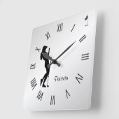 Dames Golfer Personal Square Wall klok (Hoek)