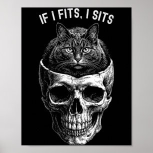 Dames grappig als het past zit ik Zwarte Kat Sched Poster
