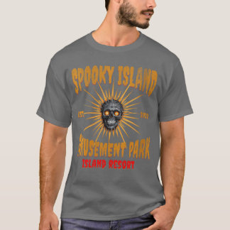 Dames grappig Halloween griezelig eiland amusement T-shirt