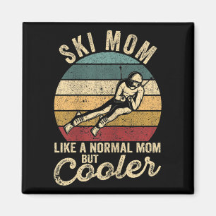Dames grappig skiën moeder skiër Moederdag winter  Magneet