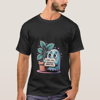 Dames grappig sociale angst introvert zenuwachtig t-shirt