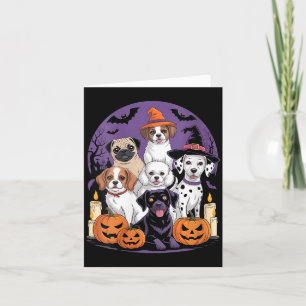 Dames grappig spookhond Halloween T-shirt Hallowee Kaart