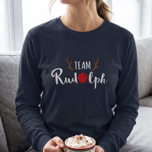 Dames Grappig Team Rudolph Kerstmis T-shirt