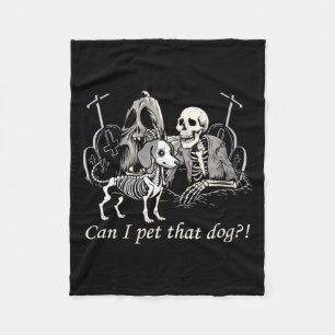 Dames grappige hondenliefhebber grappige skelet ho fleece deken