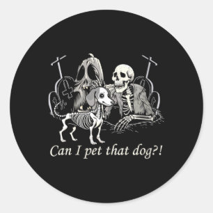 Dames grappige hondenliefhebber grappige skelet ho ronde sticker
