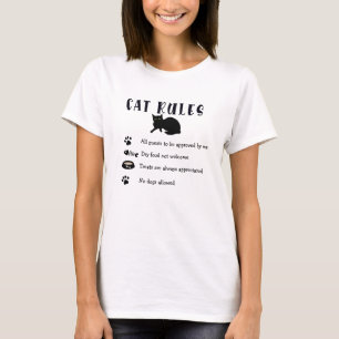 Dames Grappige Kat Regels Grafische Print 100% Kat T-shirt