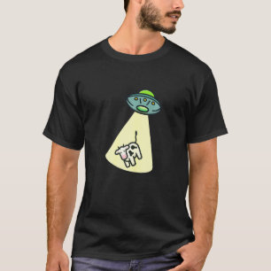 Dames Grappige Koe Vliegende Schotel Boerderij Die T-shirt