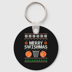 Dames grappige Merry Swishmas Kerst Xmas Basketbal Sleutelhanger