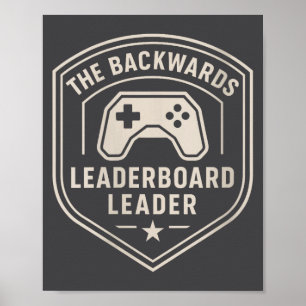 Dames grappige Noob Gamer grap Badge Leaderboard S Poster