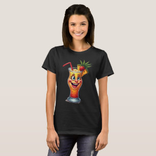 Dames grappige novelty tropische drank grafisch t-shirt
