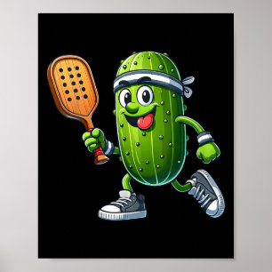 Dames grappige pickleball speler paddleball augurk poster