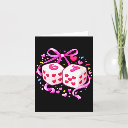 Dames grappige preppy 67 Valentijnsdag Six Seven D Kaart (Voorkant)