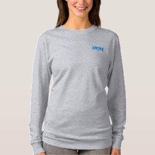 Dames - Grijs - Lange mouw - DCH Blauw Logo T-shirt