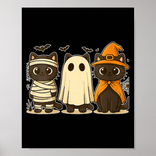 Dames Halloween Grappige Pompoen Halloween Zwarte Poster