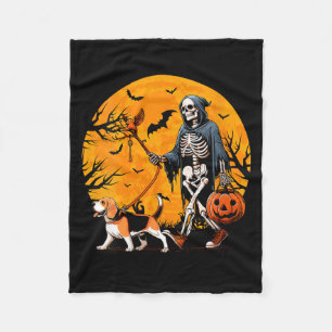 Dames Halloween Hondenskelet Leidt Hond Halloween Fleece Deken