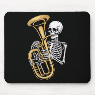 Dames Halloween Skelet Tuba Tubist V-hals Muismat