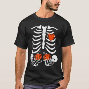 Dames Halloween Zwangerschap Tweeling Kostuums Zwa T-shirt