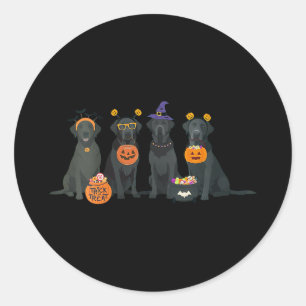 Dames Halloween Zwarte Lab Herenliefde Labrador Re Ronde Sticker