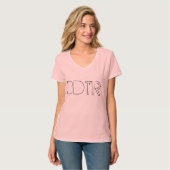 Dames Hanes nano V-hals T-shirt (Voorkant volledig)
