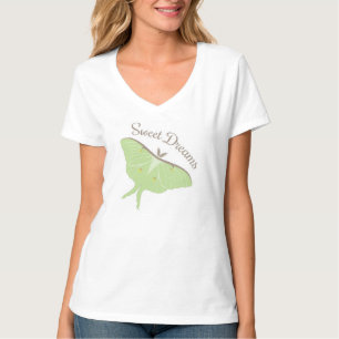 Dames Hanes Nano V-hals T-shirt, Wit T-shirt