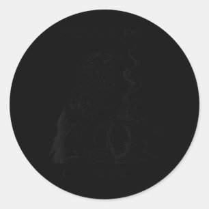 Dames Hello Darkness Oude Vriend Raven Zwart Ronde Sticker