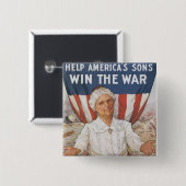 Dames! Help de Amerikaanse Sons Vierkante Button 5,1 Cm (Voorkant /achterkant)