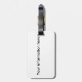 Dames Hibiscus, blauw Bagagelabel (Achterkant verticaal)