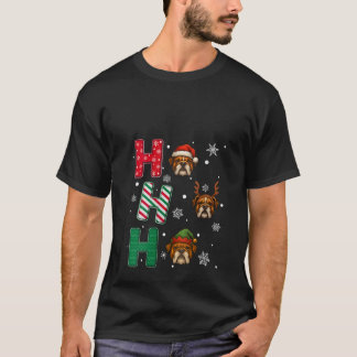Dames Ho Ho Ho Bulldog Hond Liefhebber Bijpassende T-shirt
