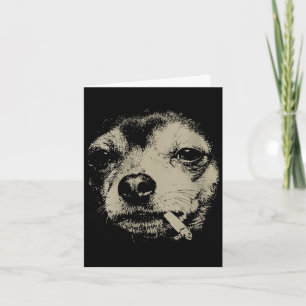 Dames hond rookt sigaret grappige chihuahua meme kaart