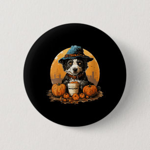 Dames Honden Halloween V-Hals Ronde Button 5,7 Cm