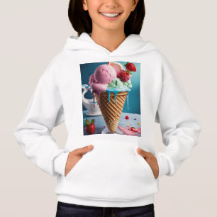 Dames Hoodie met Cute Ijsjes Design Zoet