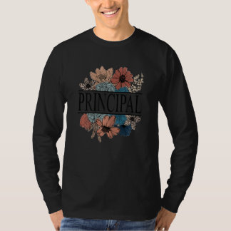 Dames Hoofd Retro Bloem Leraar T-shirt
