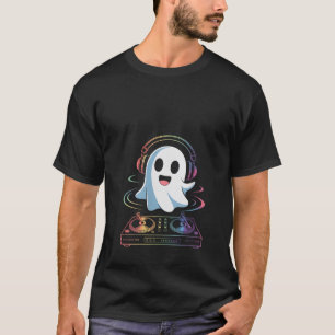 Dames House Music Ghost DJ Optische Illusie Edm H T-shirt