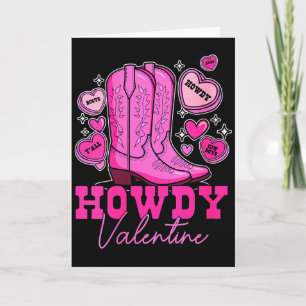 Dames Howdy Valentine _ Mooie Roze Cowboylaarzen W Kaart