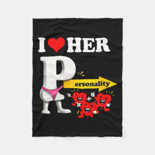 Dames I Love Her Ity Grappige Valentijnsdag Koppel Fleece Deken