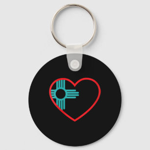 Dames I Love New Mexico Hart Zia Symbool New Mexi Sleutelhanger
